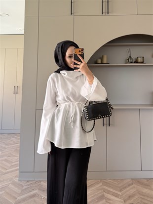 Wear GenişYaka Bluz Ekru (5556)