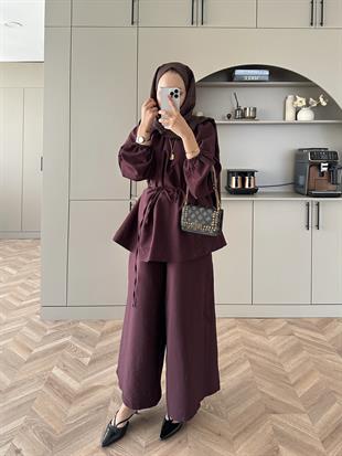 Wendy Pantolonlu Takım Mürdüm