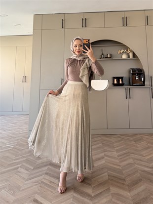 Whisper Drapeli Etekli Takım Bej (5795)