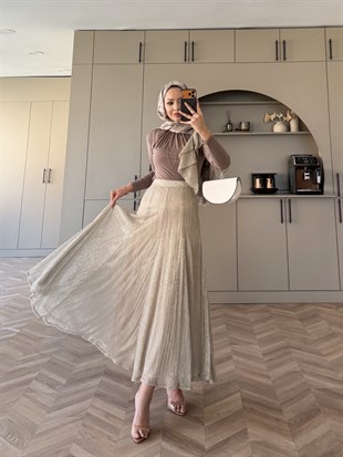 Whisper Drapeli Etekli Takım Bej (5795)