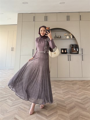Whisper Drapeli Etekli Takım Lila (5795)