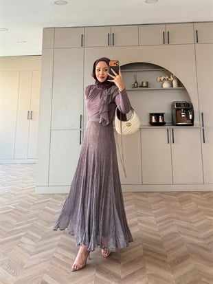 Whisper Drapeli Etekli Takım Lila (5795)
