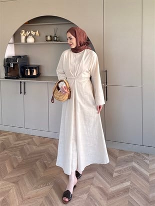 Wild Bağlama Detaylı Elbise Bej (4491)