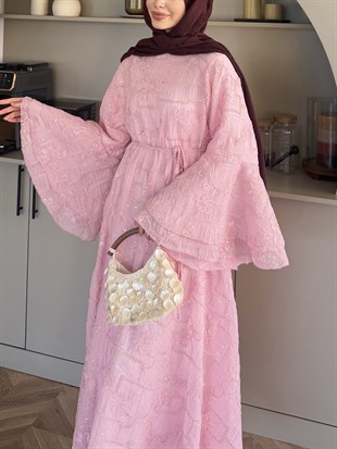 Yalın Brode Elbise Pembe (1932)