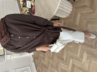 Yandan Bağlamalı Gömlek Acı Kahve