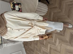 Yandan Bağlamalı Gömlek Bej