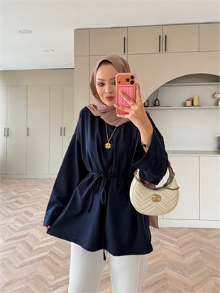 Yandan Yırtmaçlı Basıc Sweat Lacivert (2755)