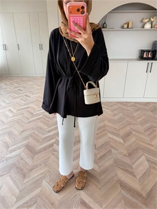 Yandan Yırtmaçlı Basıc Sweat Siyah (2755)