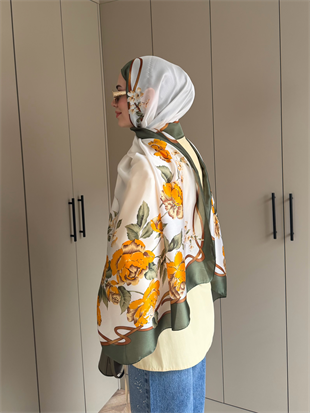 Yasemin Desen Şal Ekru 098