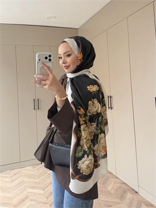 Yasemin Desen Şal Siyah 098
