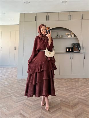 Yasmin Yarasa Kol Etekli Takım Bordo (4492)