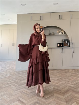Yasmin Yarasa Kol Etekli Takım Bordo (4492)