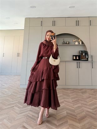 Yasmin Yarasa Kol Etekli Takım Bordo (4492)