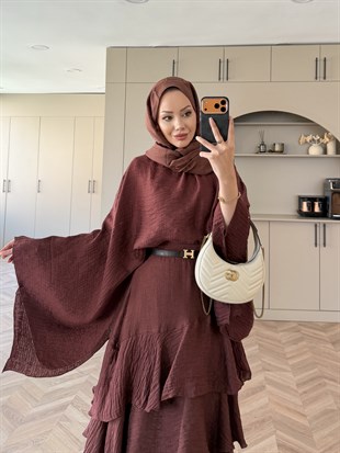 Yasmin Yarasa Kol Etekli Takım Bordo (4492)