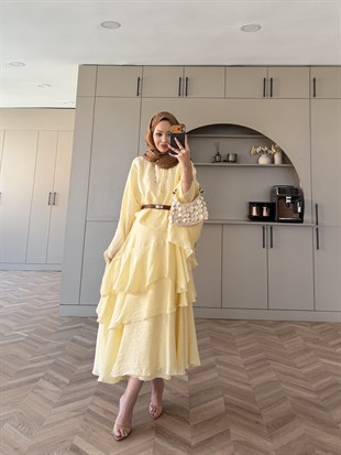 Yasmin Yarasa Kol Etekli Takım Sarı (4492)