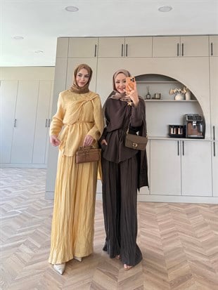 Yıldız Broş Detaylı Pantolon Takım ButterYellow (3074)