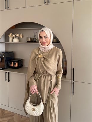 Yıldız Broş Detaylı Pantolon Takım Haki (3074)