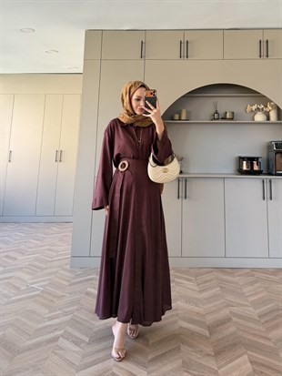 York Düğmeli Etekli Takım Mürdüm (4498)