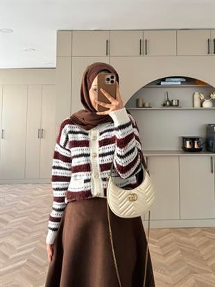 Yumuşak Örgü Hırka Bordo