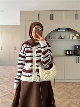 Yumuşak Örgü Hırka Bordo