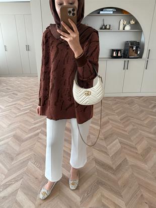 Zebra Simli Merserize Kazak Kahve