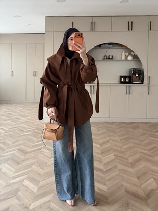 Zenvia Şal Yaka Acı Kahve (8012)