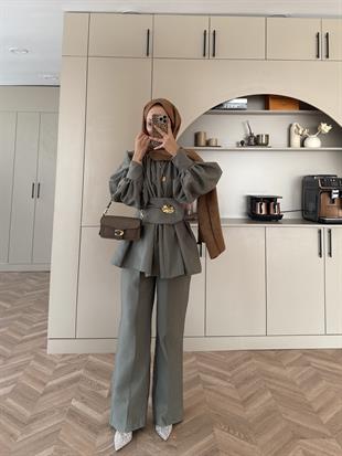 Zeyla Cupra Pantolonlu Takım Haki