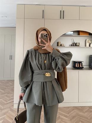 Zeyla Cupra Pantolonlu Takım Haki