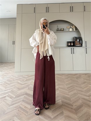 Zra Model Salaş Pantolon Bordo 