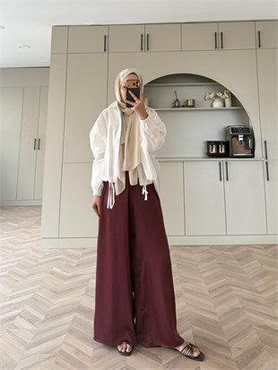 Zra Model Salaş Pantolon Bordo 