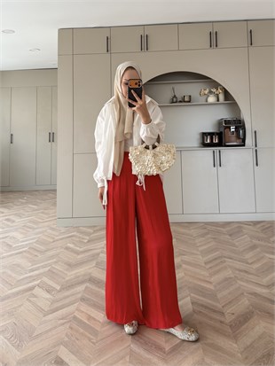 Zra Model Salaş Pantolon Kırmızı 