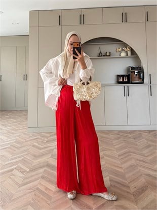 Zra Model Salaş Pantolon Kırmızı 