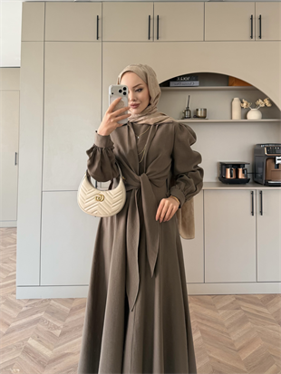 Zuma Sıfır Kol Bağlamalı Modal Elbise Haki (2006TB)