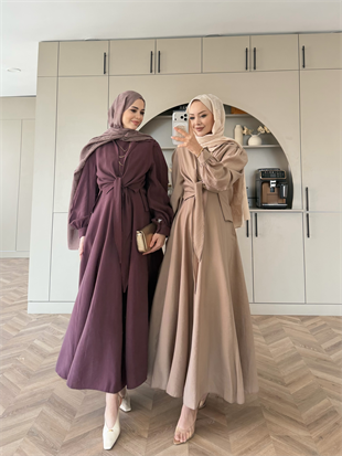 Zuma Sıfır Kol Bağlamalı Modal Elbise Mürdüm (2006TB)