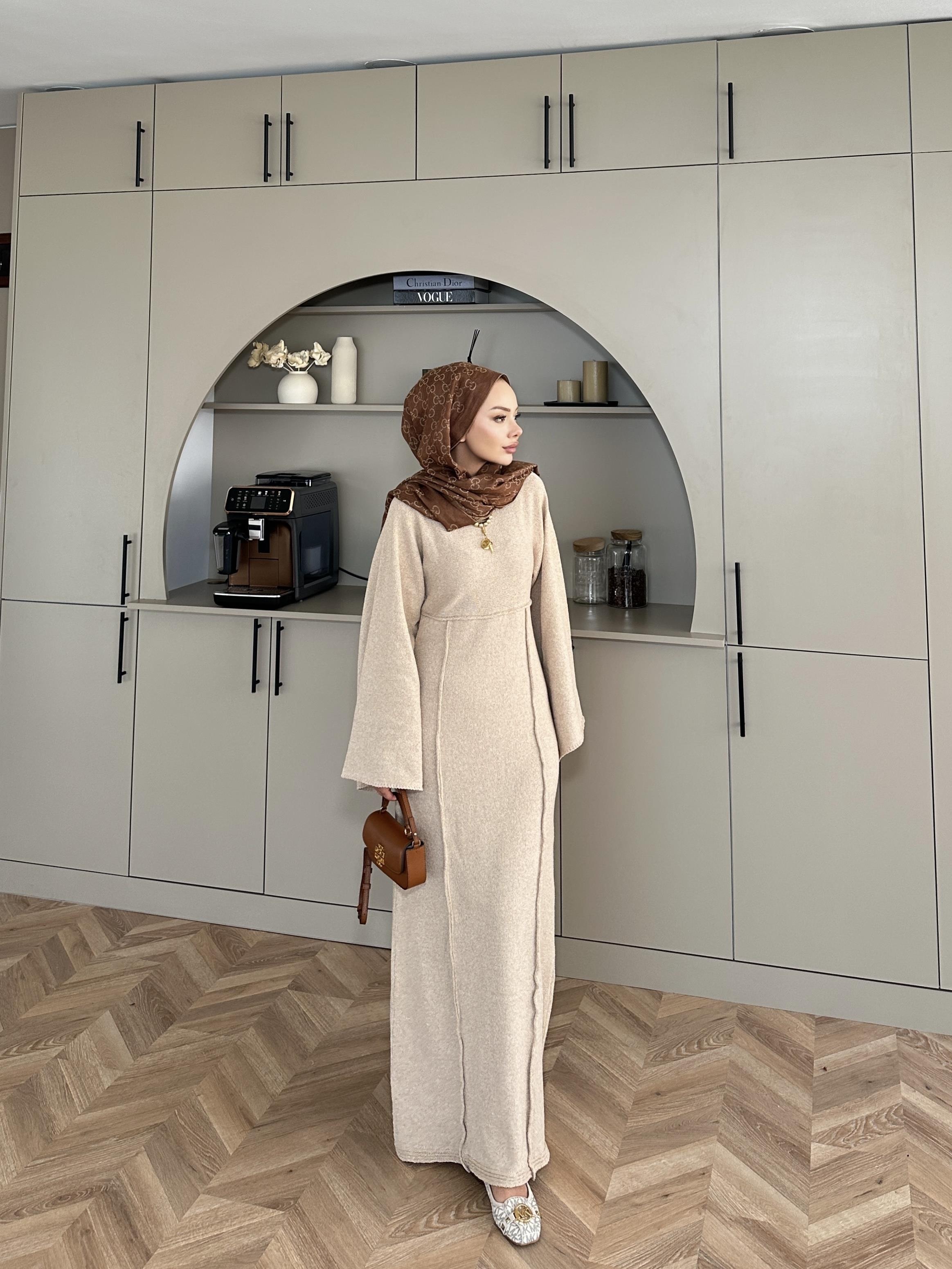 Afra İplik Elbise Bej