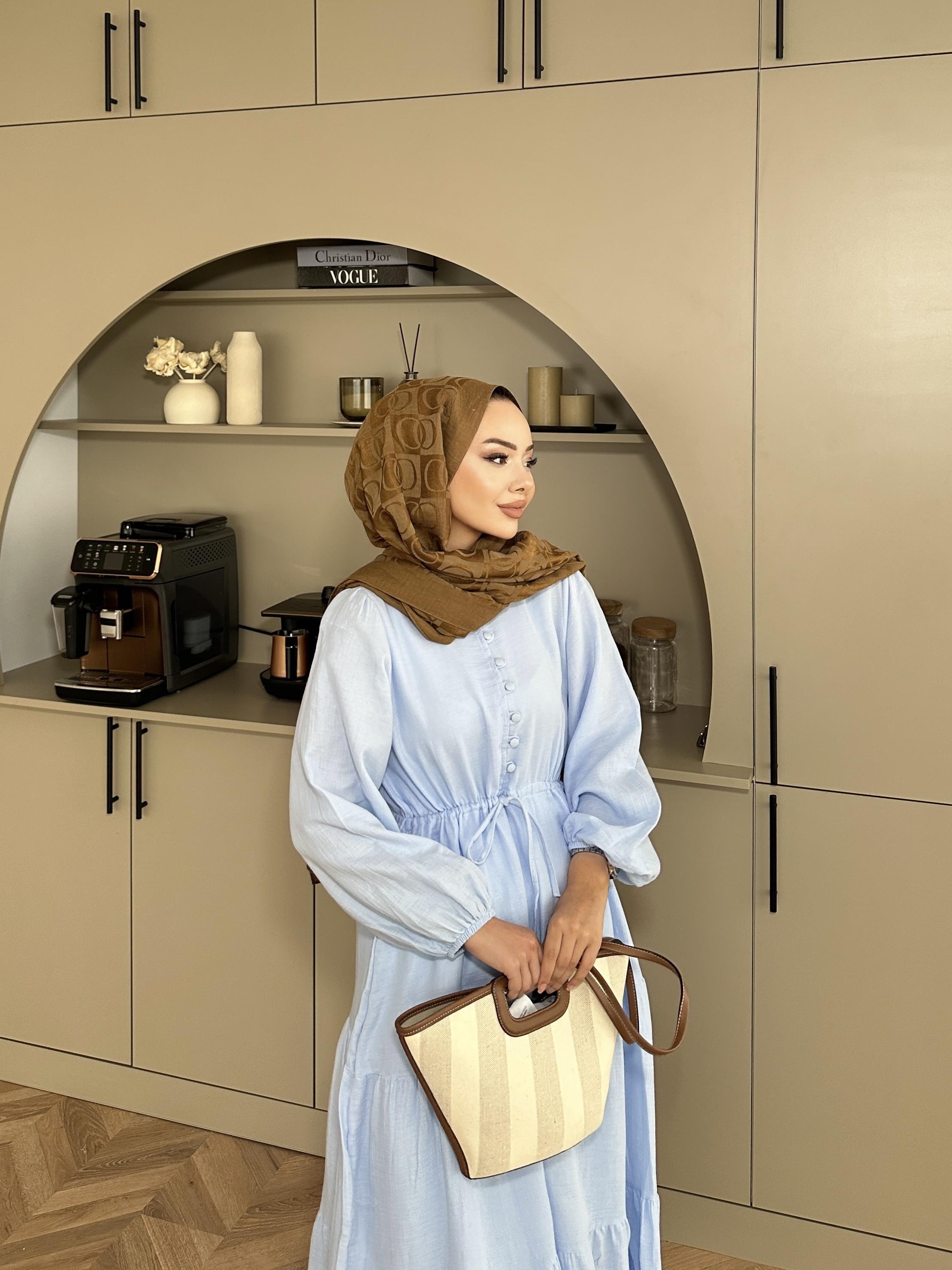 Alya Müslin Elbise Mavi