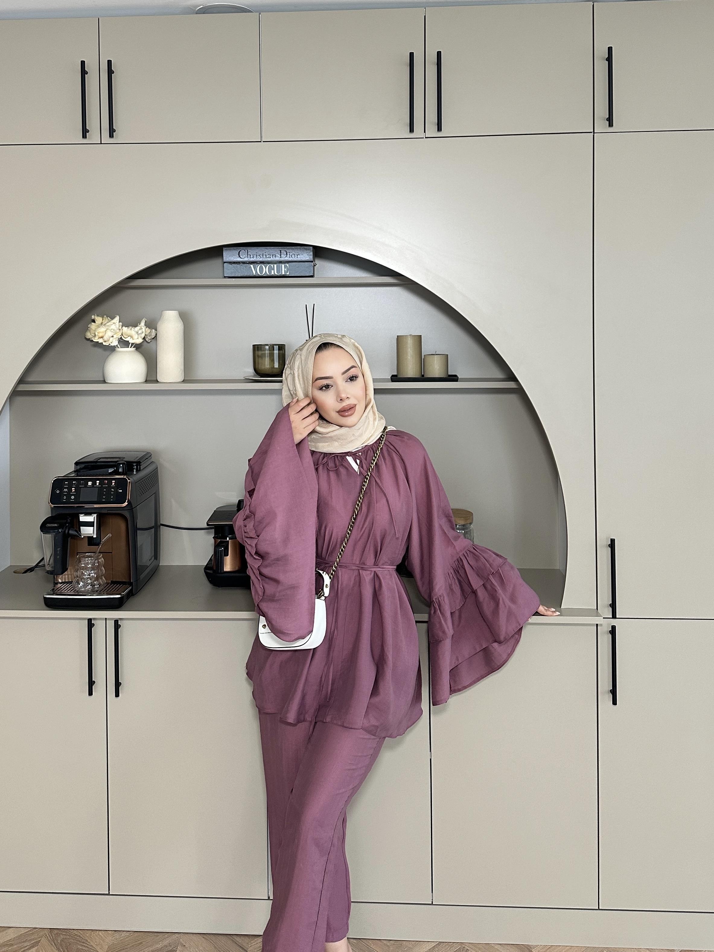 Amaris Pantolonlu Takım Mürdüm