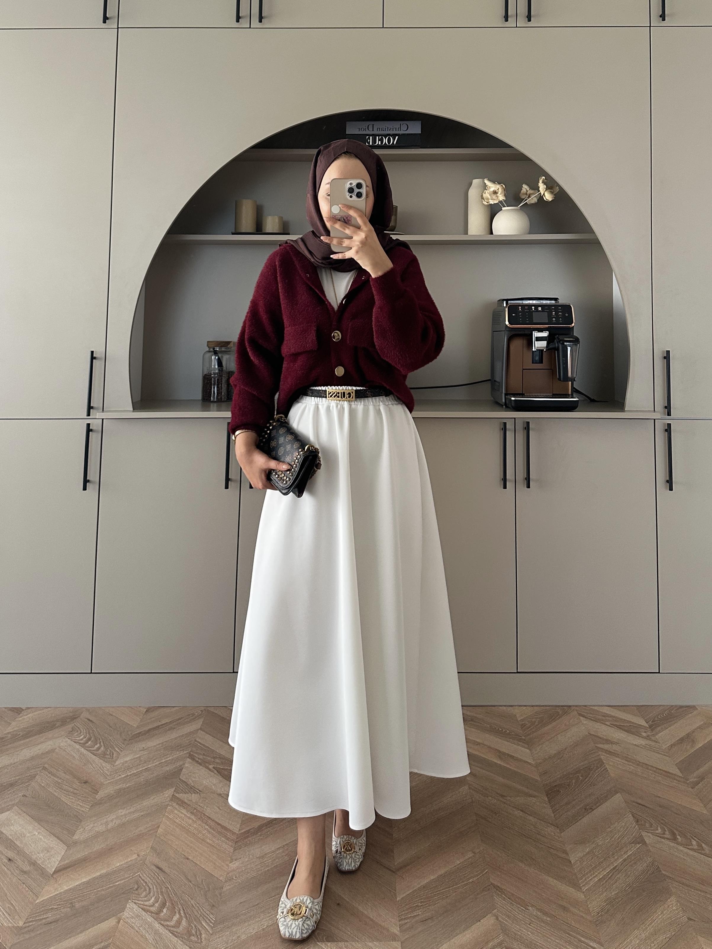 Becca Angora Hırka Bordo