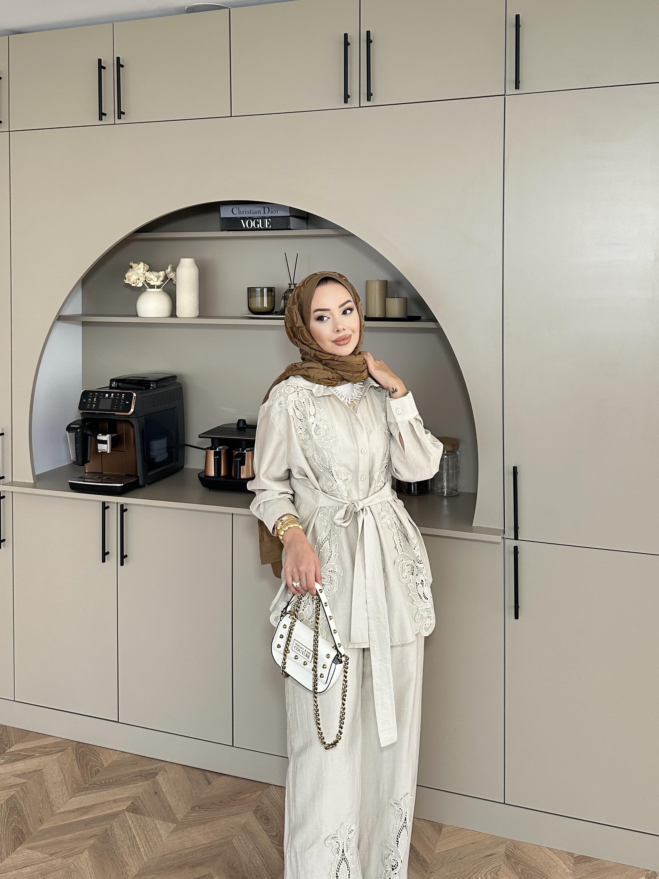 Biana Pantolonlu Takım Bej