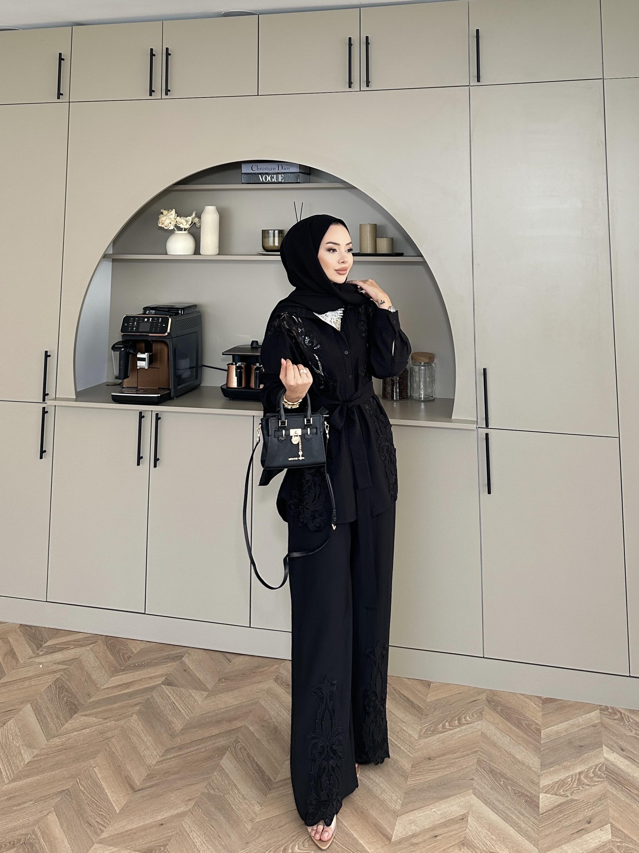 Biana Pantolonlu Takım Siyah