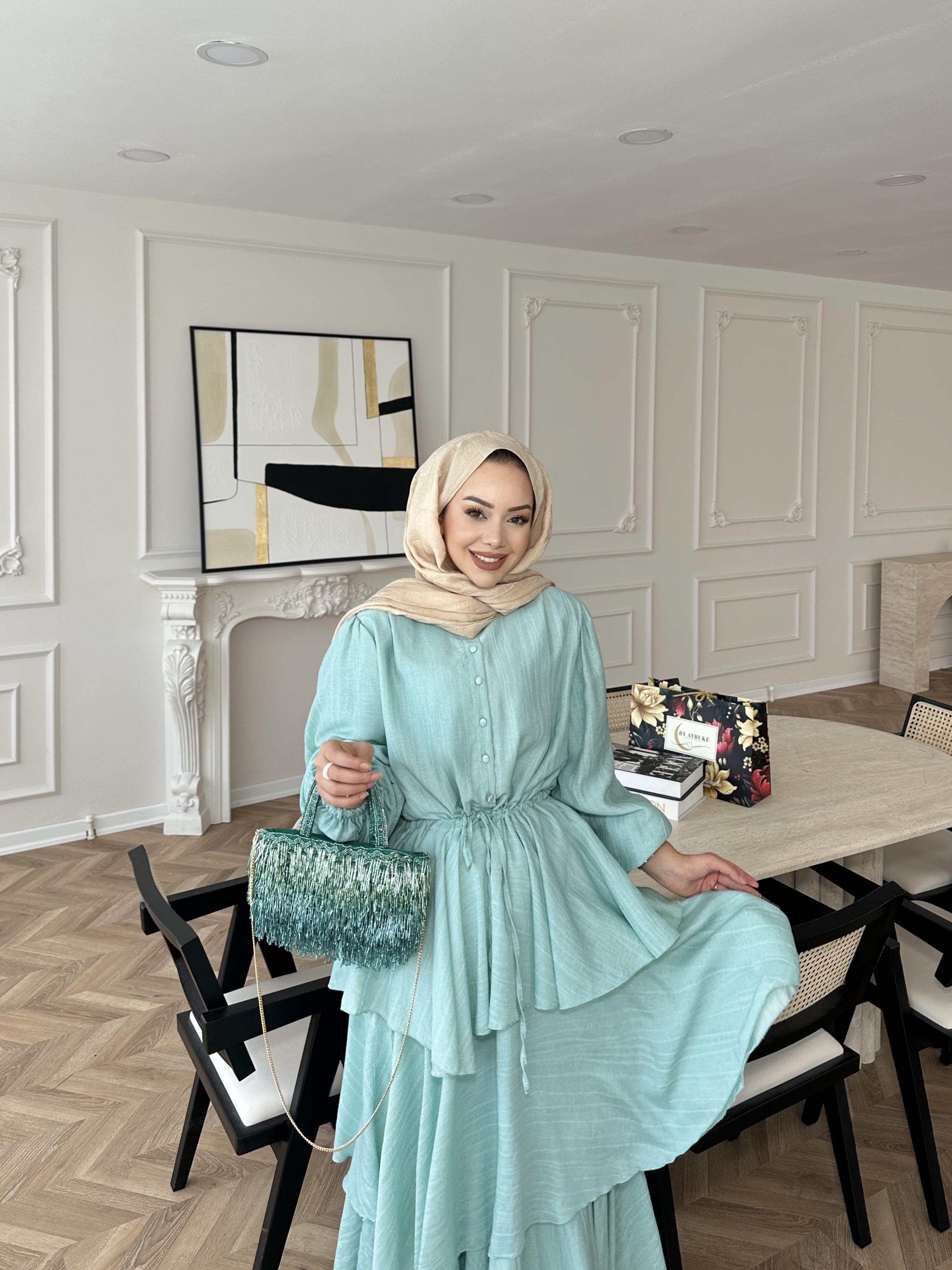 Bloom Kat Kat Elbise Su Yeşili