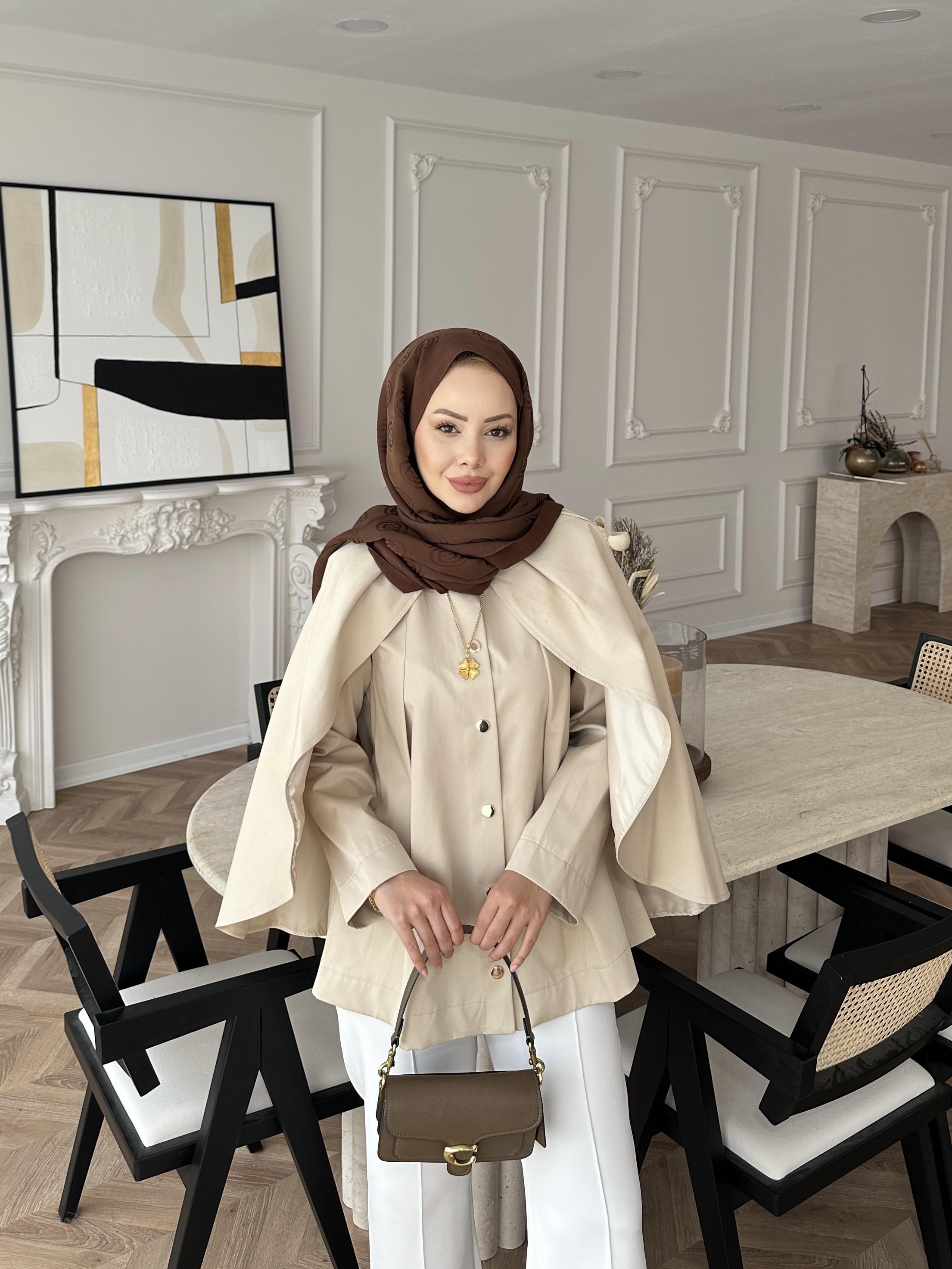 Blur Yarasa Kollu Trençkot Bej