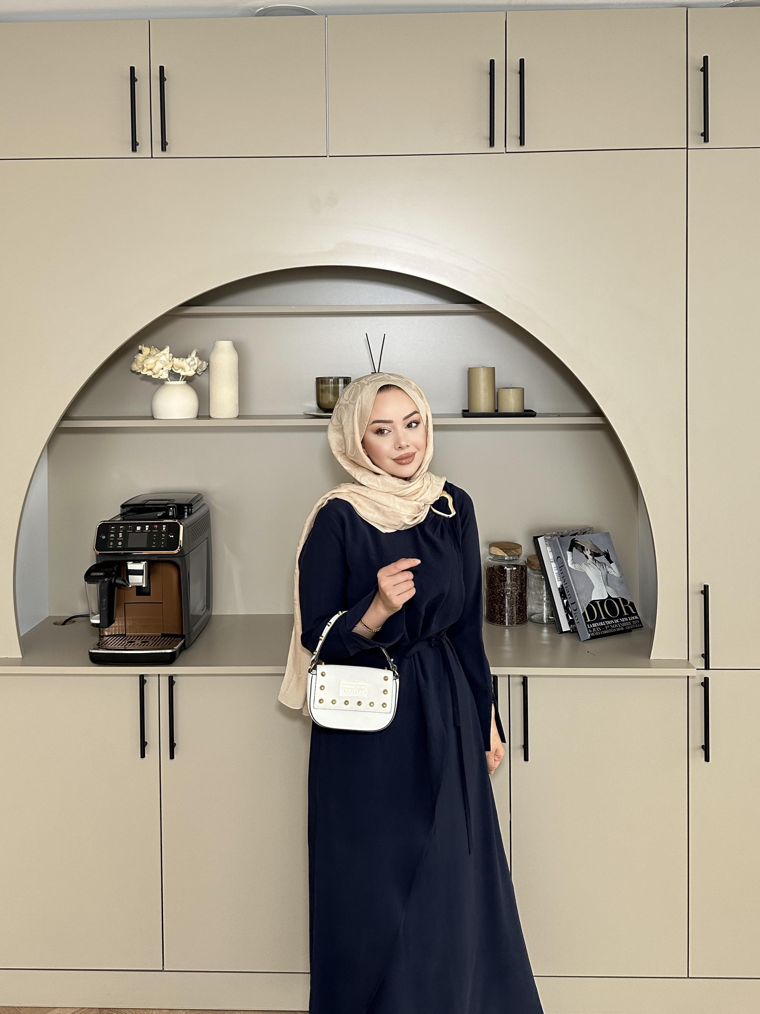 Candy Broşlu Elbise Lacivert