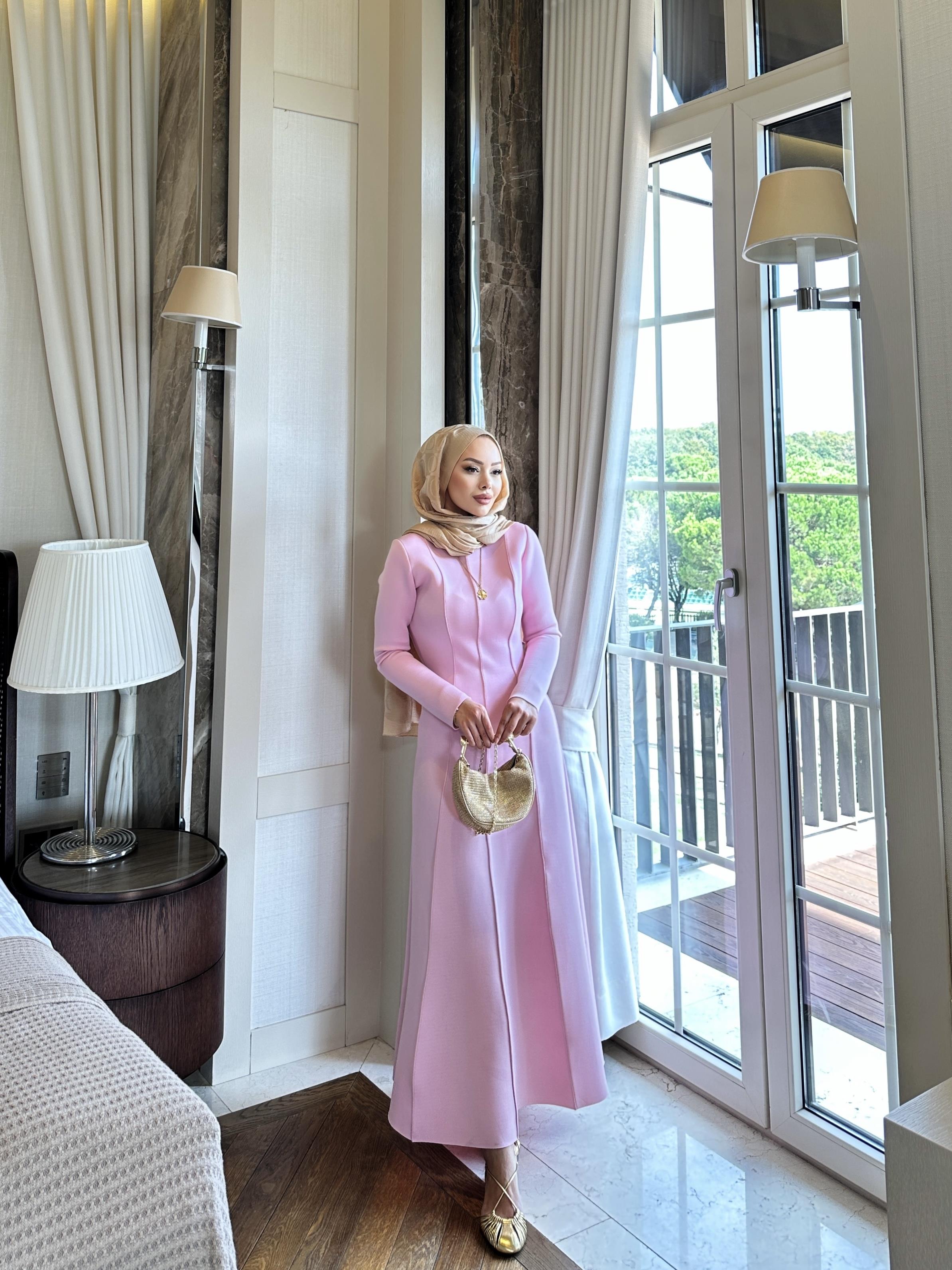 Drew Puf Elbise Pembe