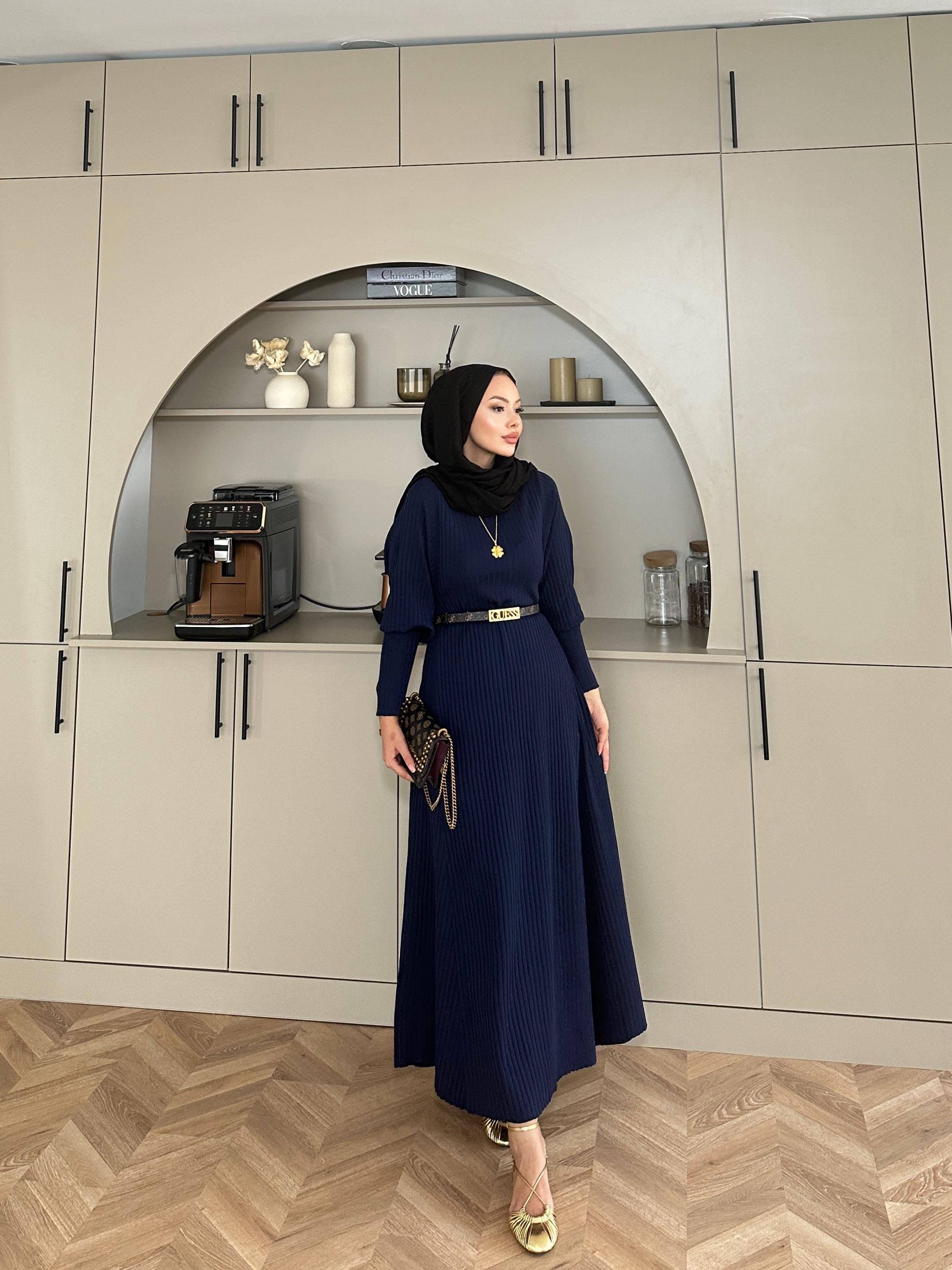 Eylül Triko Elbise Lacivert 