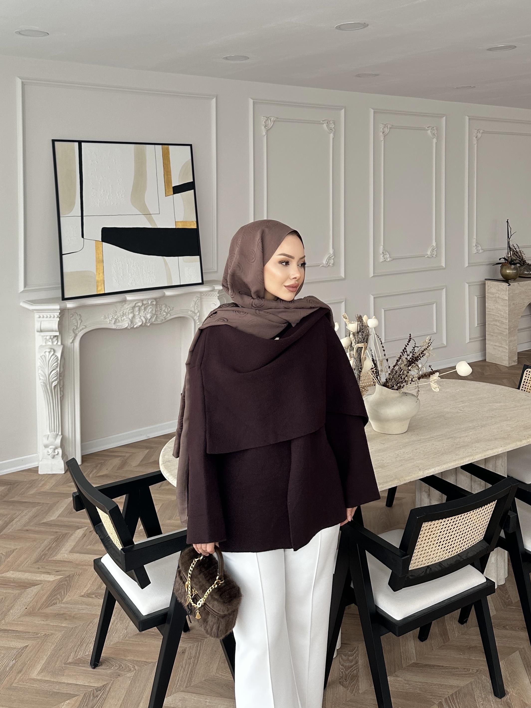 Ferla Şal Yaka Hırka Mürdüm