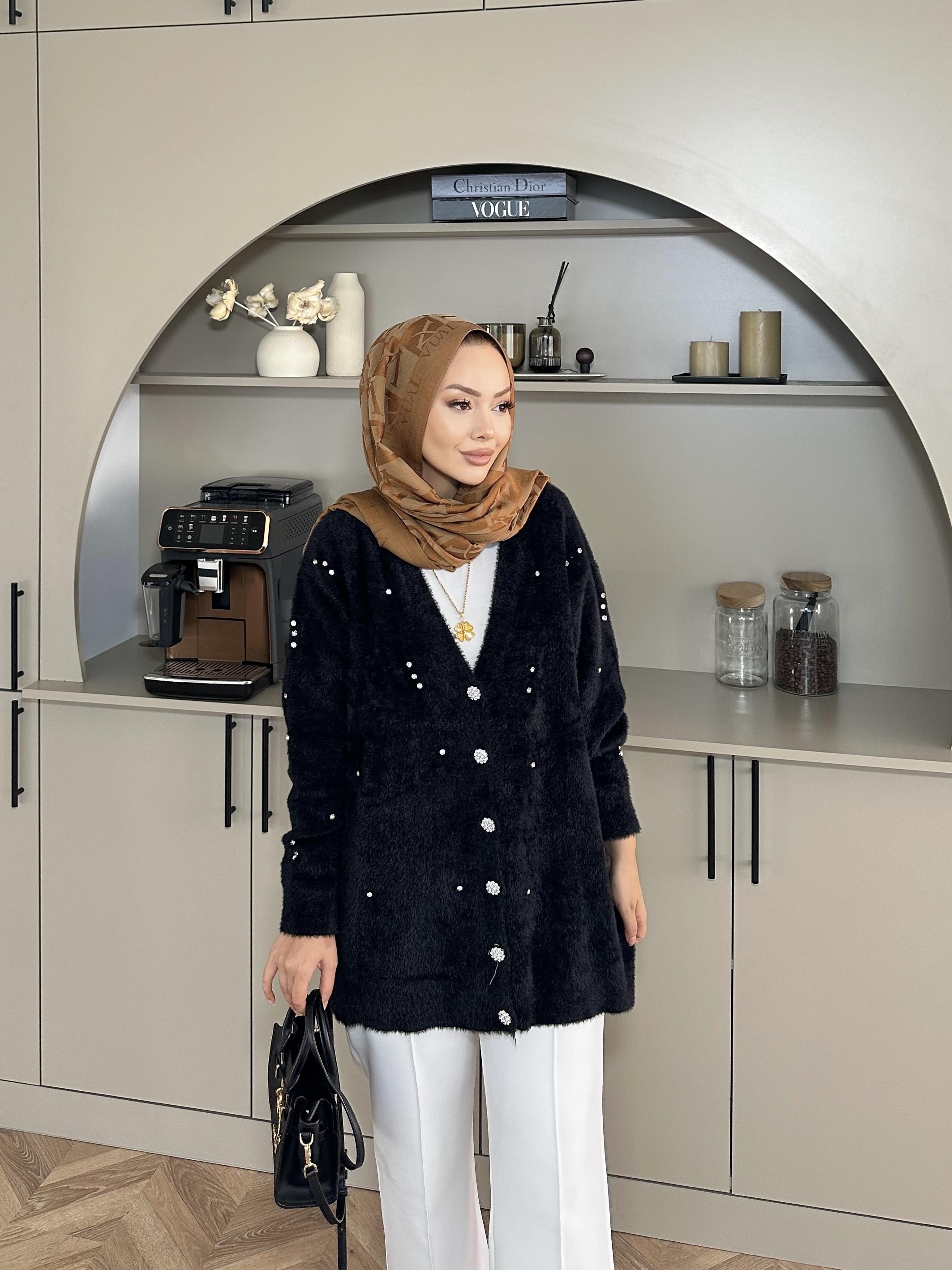 Frida Angora Hırka Siyah