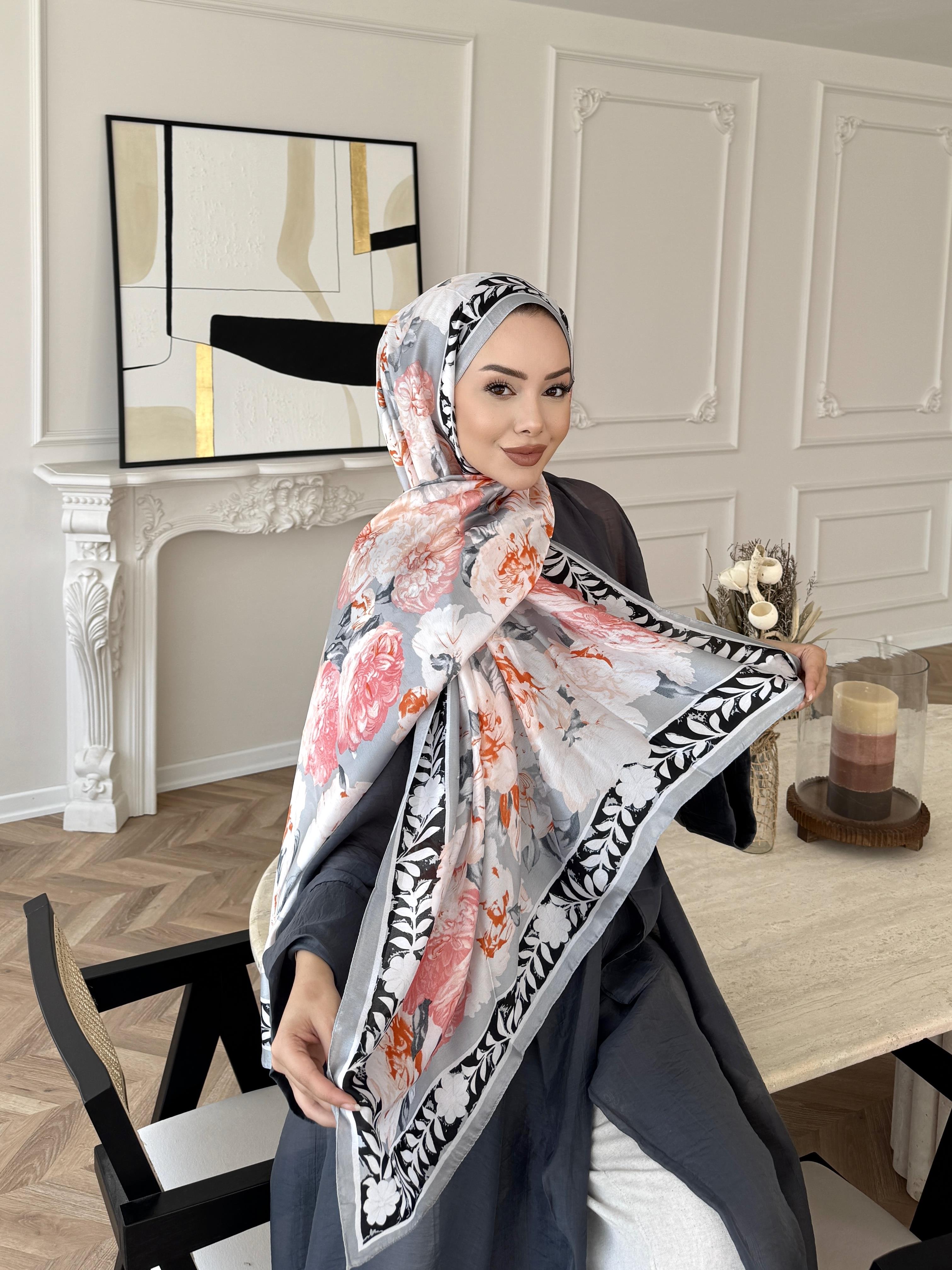 Gül Desen İthal Vual Şal Nar Çiçeği