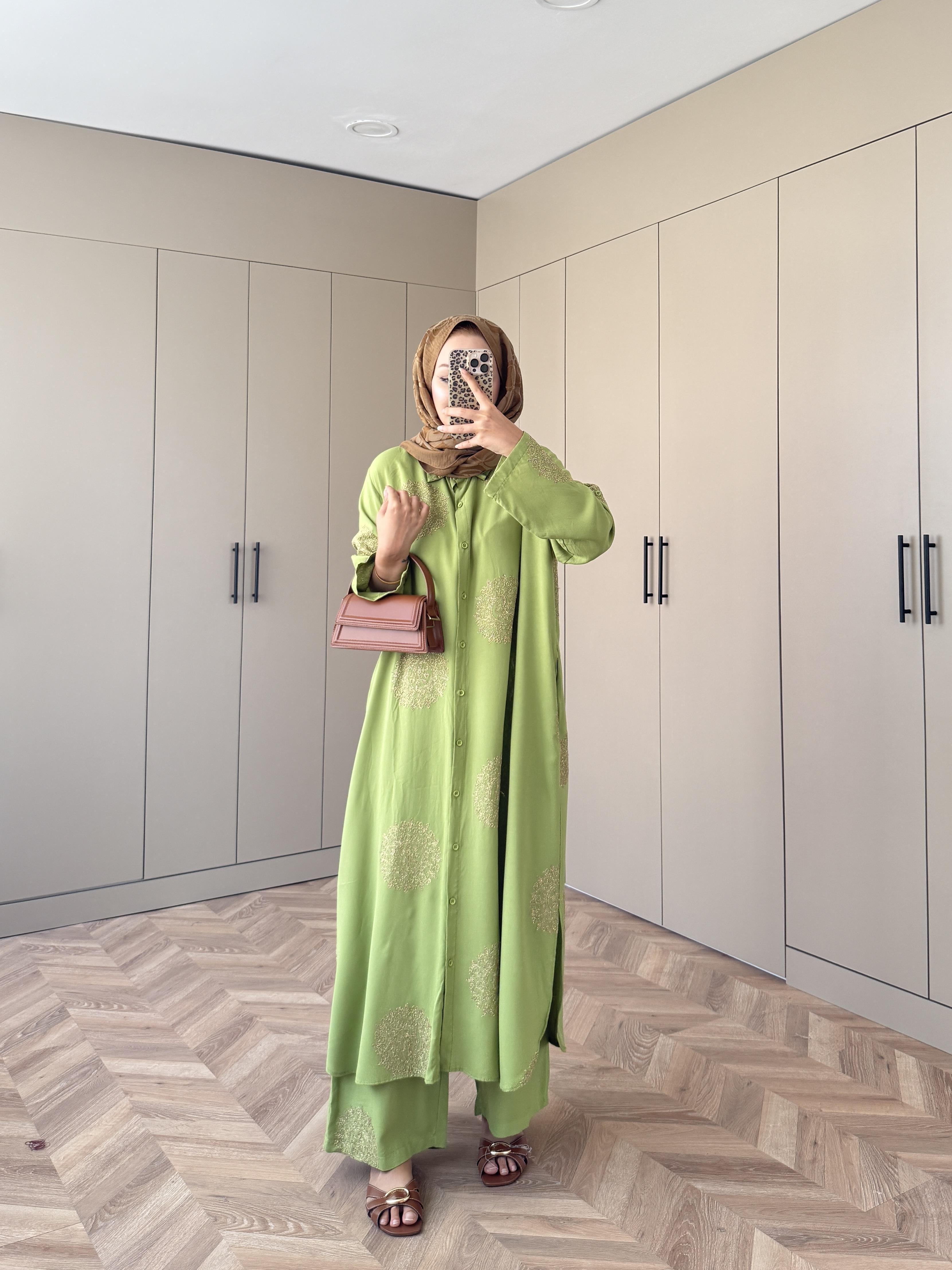 Hazel Pantolonlu Takım Yeşil