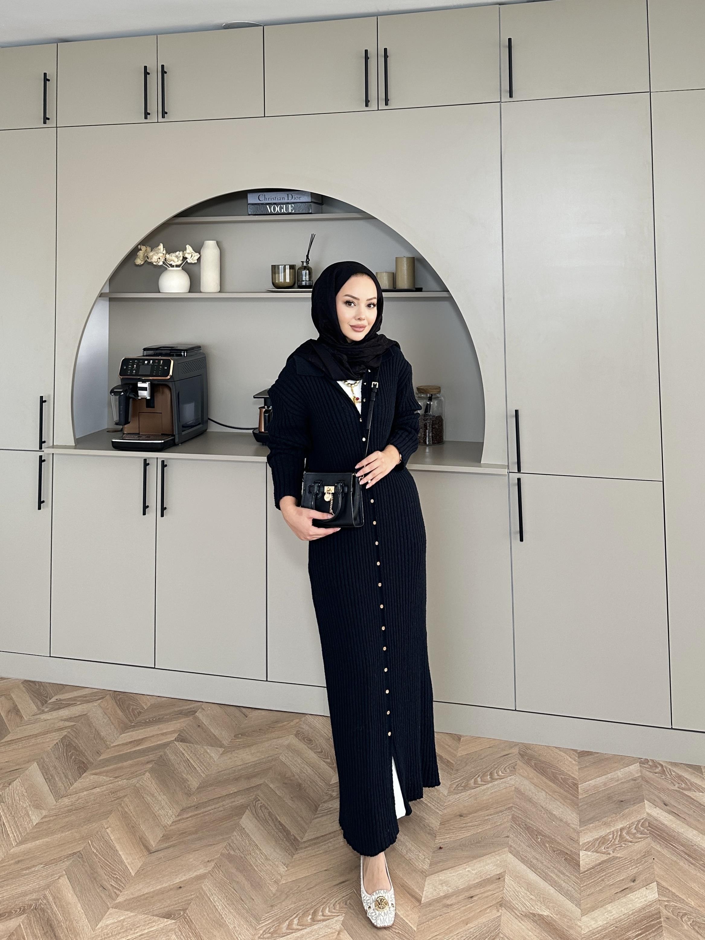 Jayana Uzun Triko Hırka Siyah